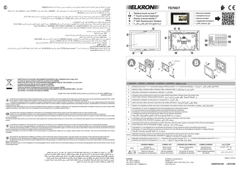 Elkron TS700/7 quick start guide