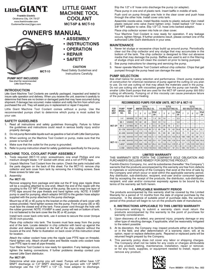 Little Giant MCT-5P owner's manual