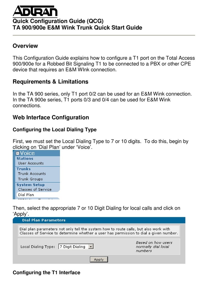 ADTRAN TA 900 User manual
