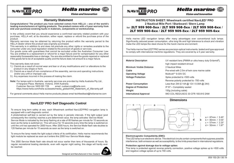 Hella marine NaviLED PRO 2LT 959 900-5 Series instruction sheet