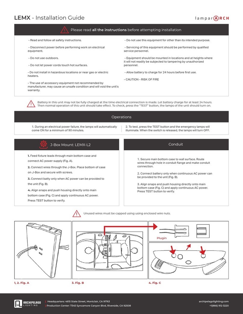 ARCHIPELAGO LIGHTING LEMX installation guide