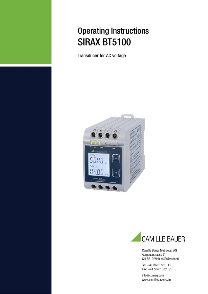 Camille Bauer SIRAX CH-5610 operating instructions