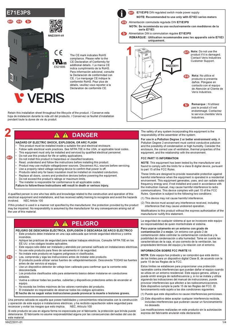 Veris E71E3PS quick start guide