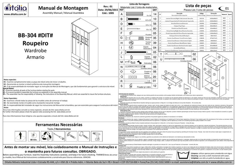 DITALIA BB-304 Assembly manual