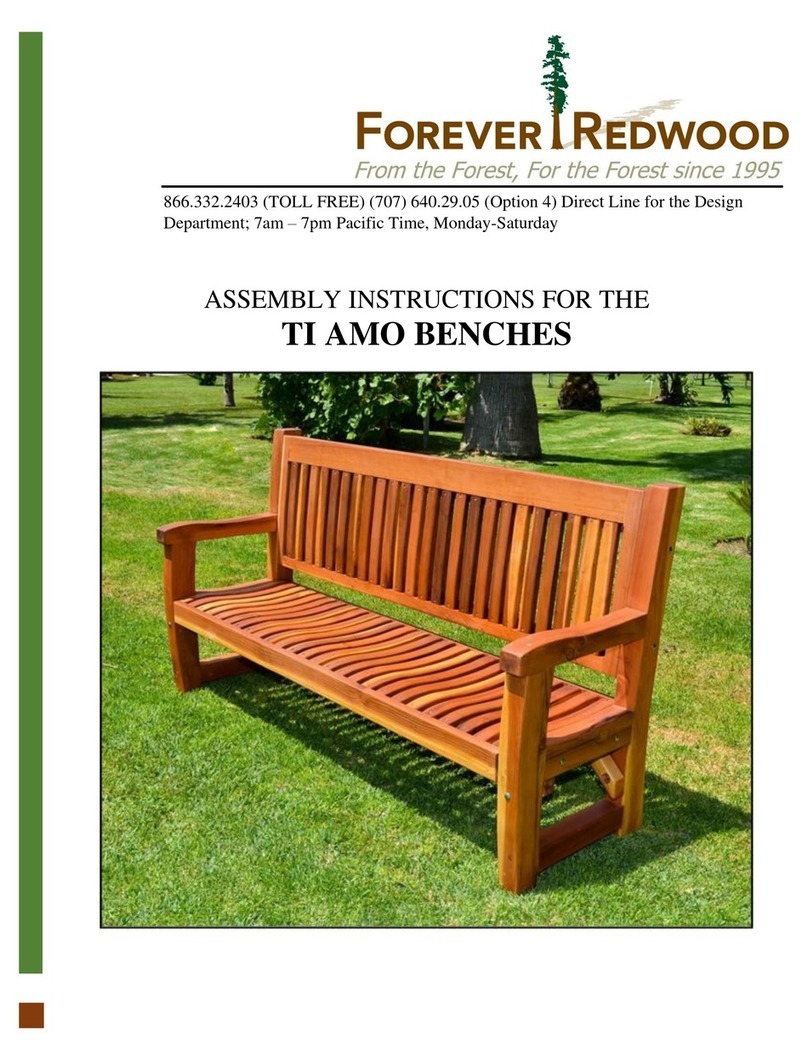 Forever Redwood TI AMO BENCHES User manual Forever Redwood TI AMO BENCHES User manual