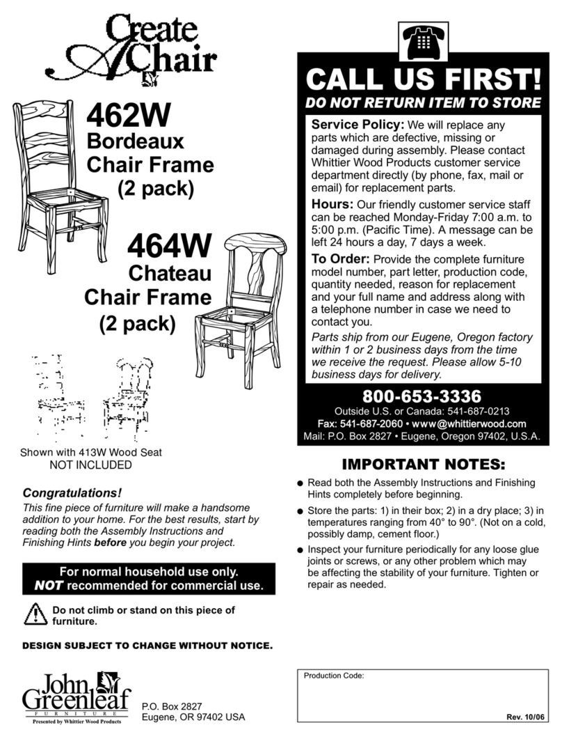 John Greenleaf Create Achair Bordeaux 462W quick start guide