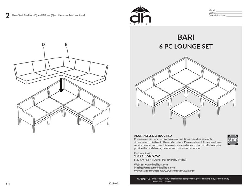 DH Casual BARI 6 PC LOUNGE SET User manual DH Casual BARI 6 PC LOUNGE SET User manual