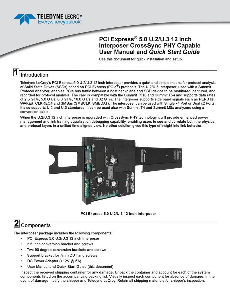 Teledyne Lecroy PCI Express 5.0 U.2 User manual and quick start guide