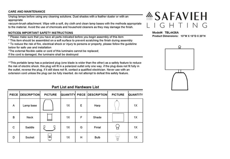 Safavieh Lighting TBL4426A manual