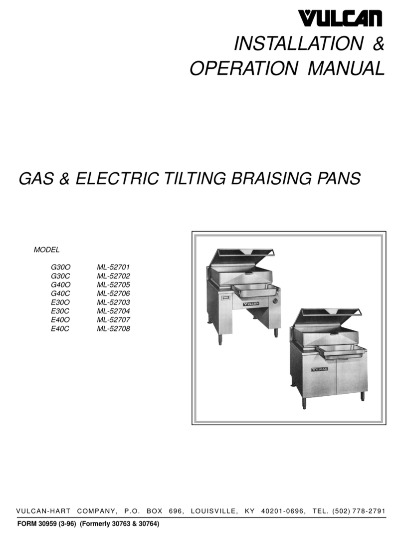 Vulcan-Hart G30O Installation & operation manual