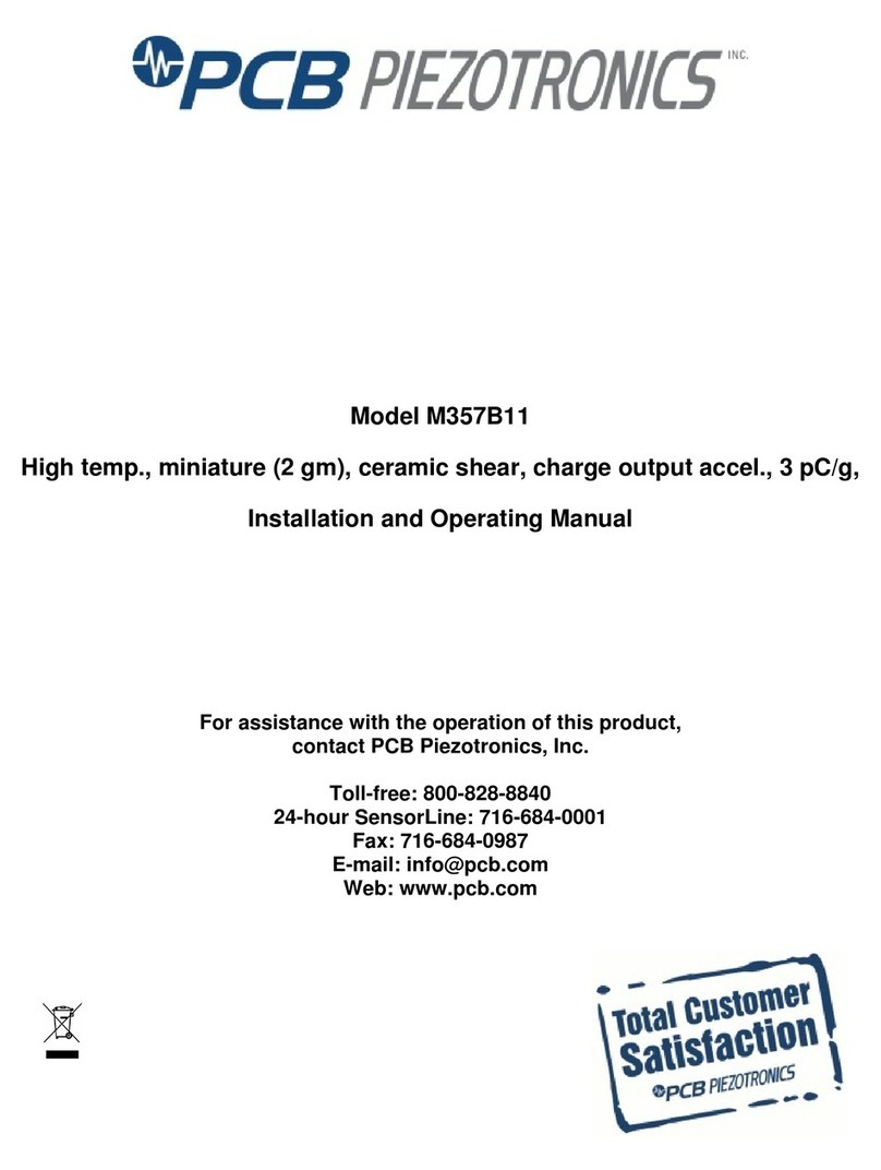 PCB Piezotronics M357B11 Installation and operating manual