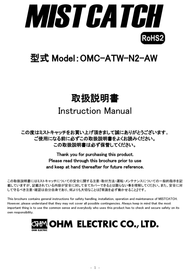 OHM ELECTRIC MISTCATCH OMC-ATW-N2-AW instruction manual