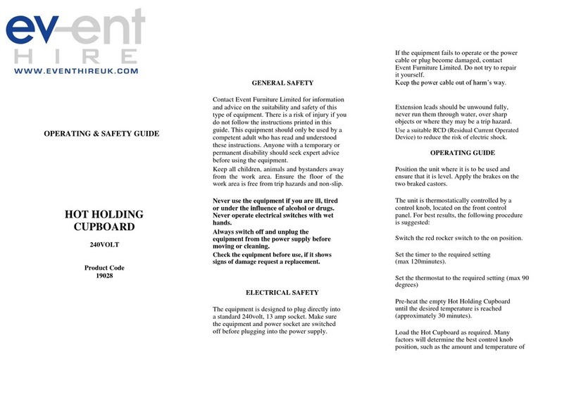 Event Furniture Event Hire 19028 Operating & safety guide