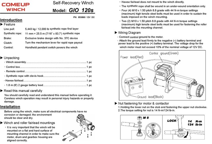 Come.up Winch GIO 120s quick start guide