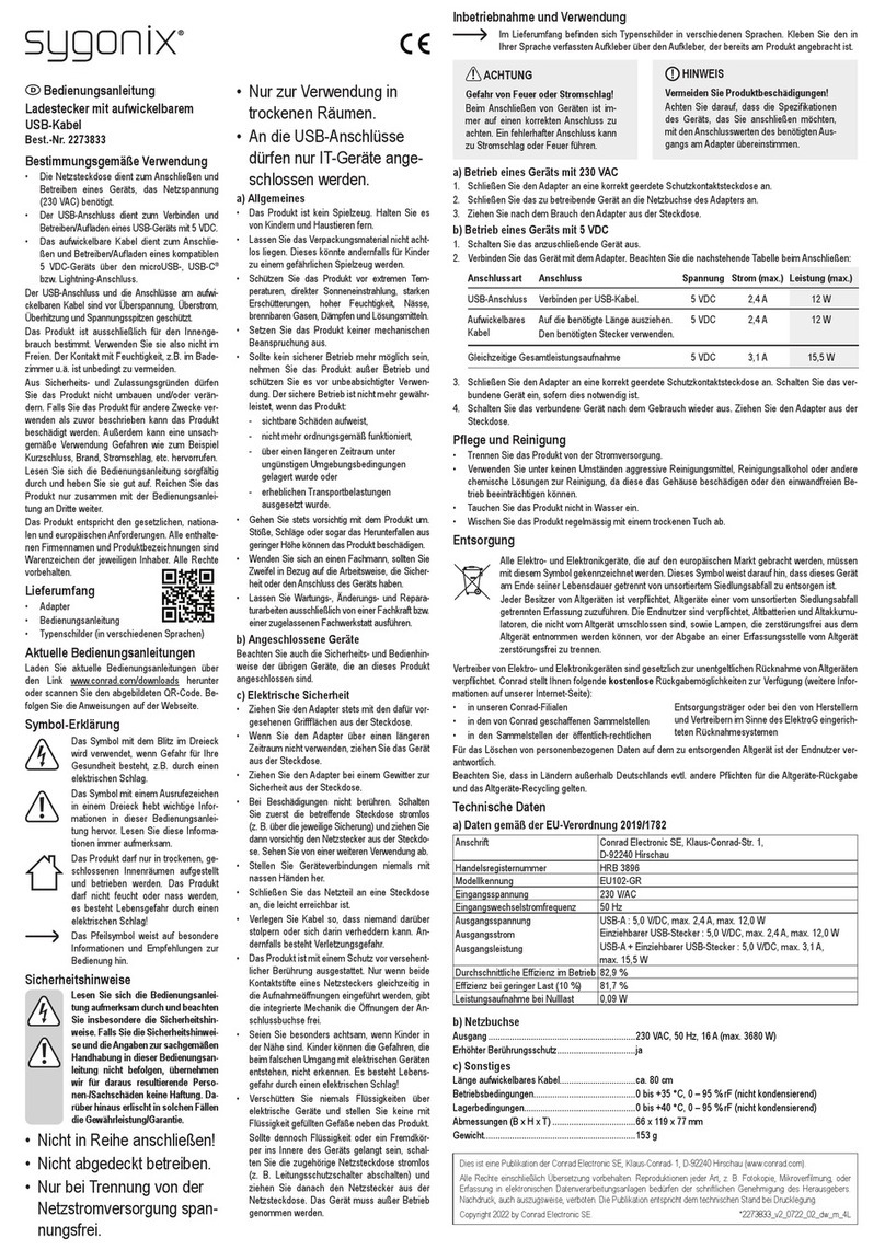 Sygonix EU102-GR User manual