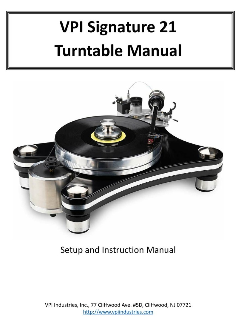 VPI Industries Signature 21 User manual