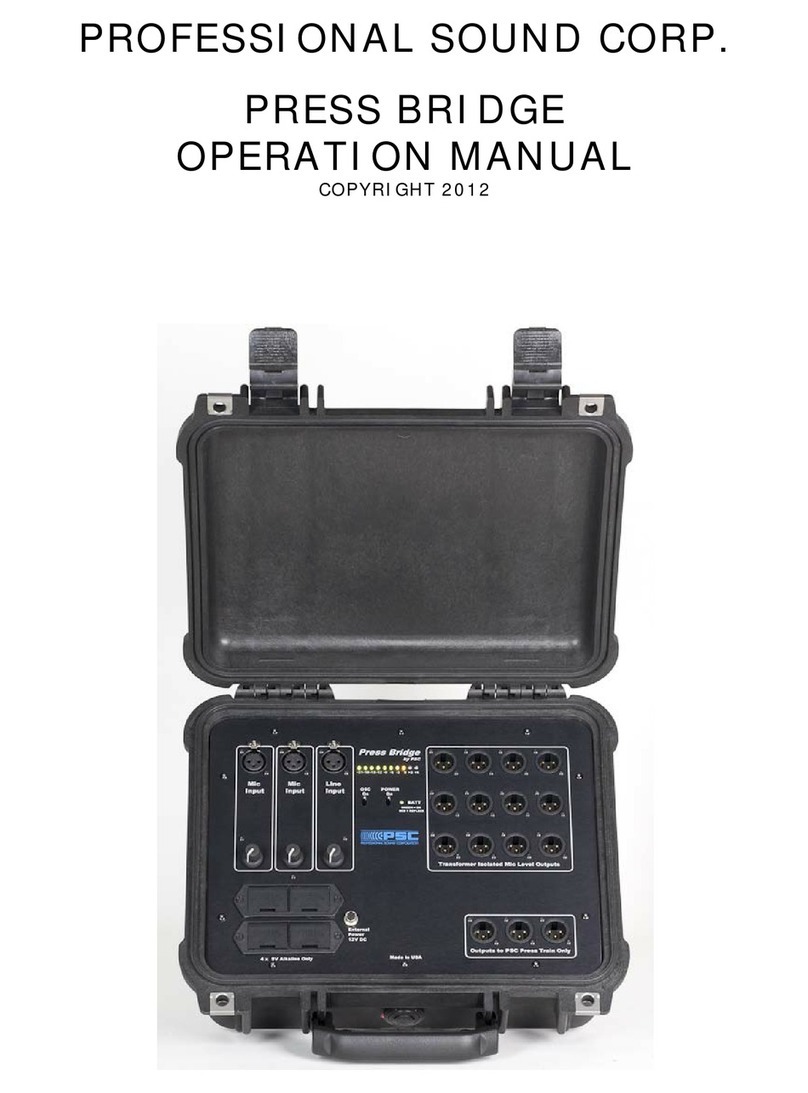 Professional Sound Corporation Press Bridge Operation manual