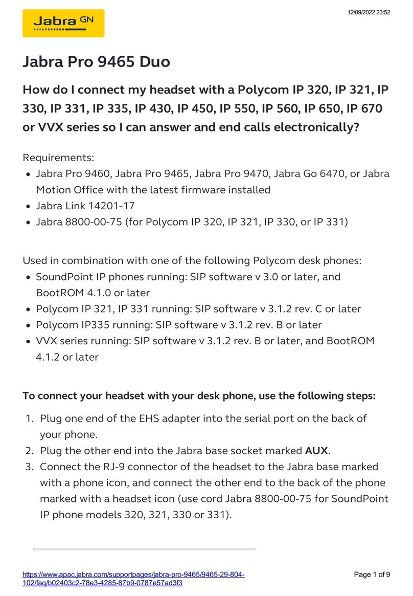 Jabra Pro Duo 9465 instructions