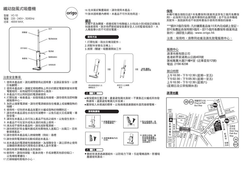 ORIGO VC-10 manual