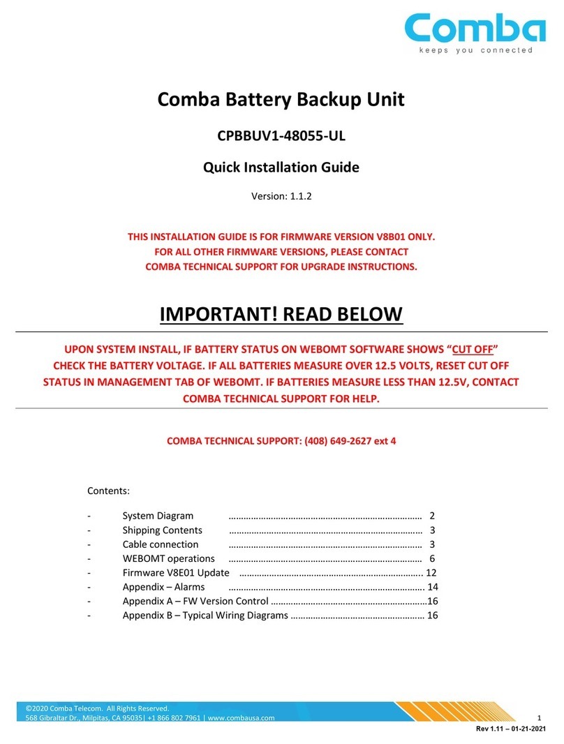 COMBA CPBBUV1-48055-UL Quick installation guide