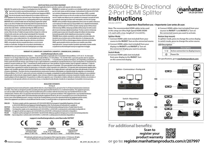 Manhattan 207997 instructions