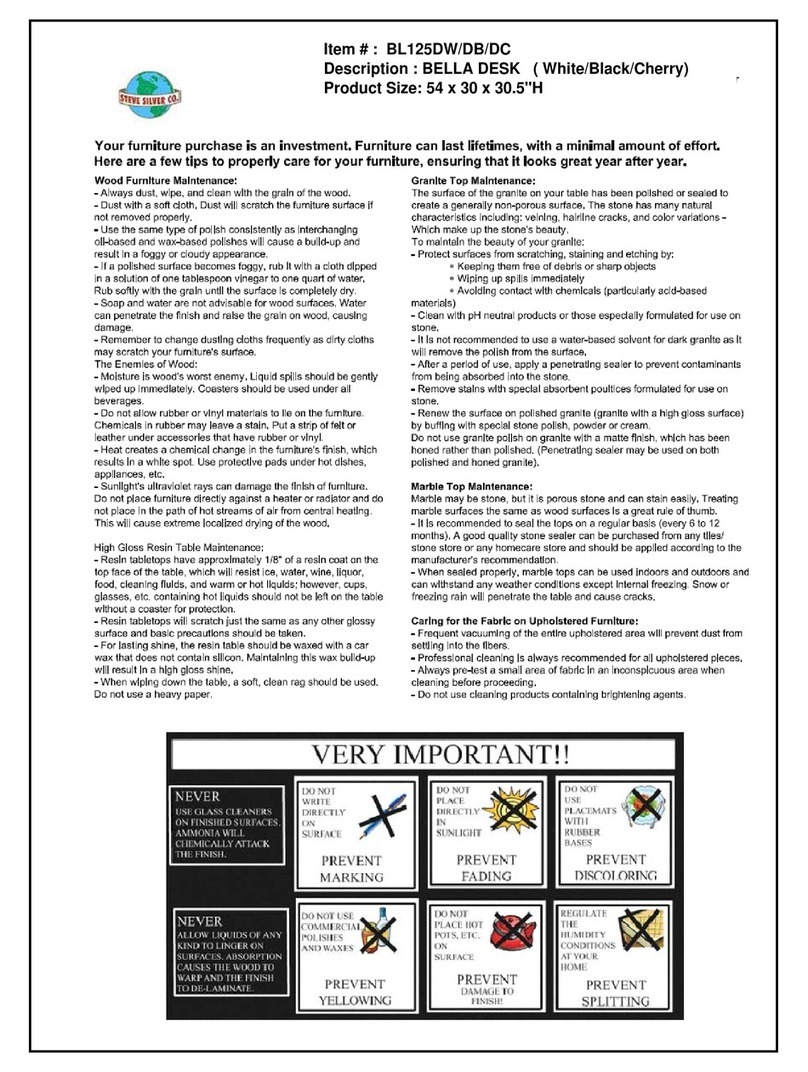 Steve Silver BL125DW User manual Steve Silver BL125DW User manual