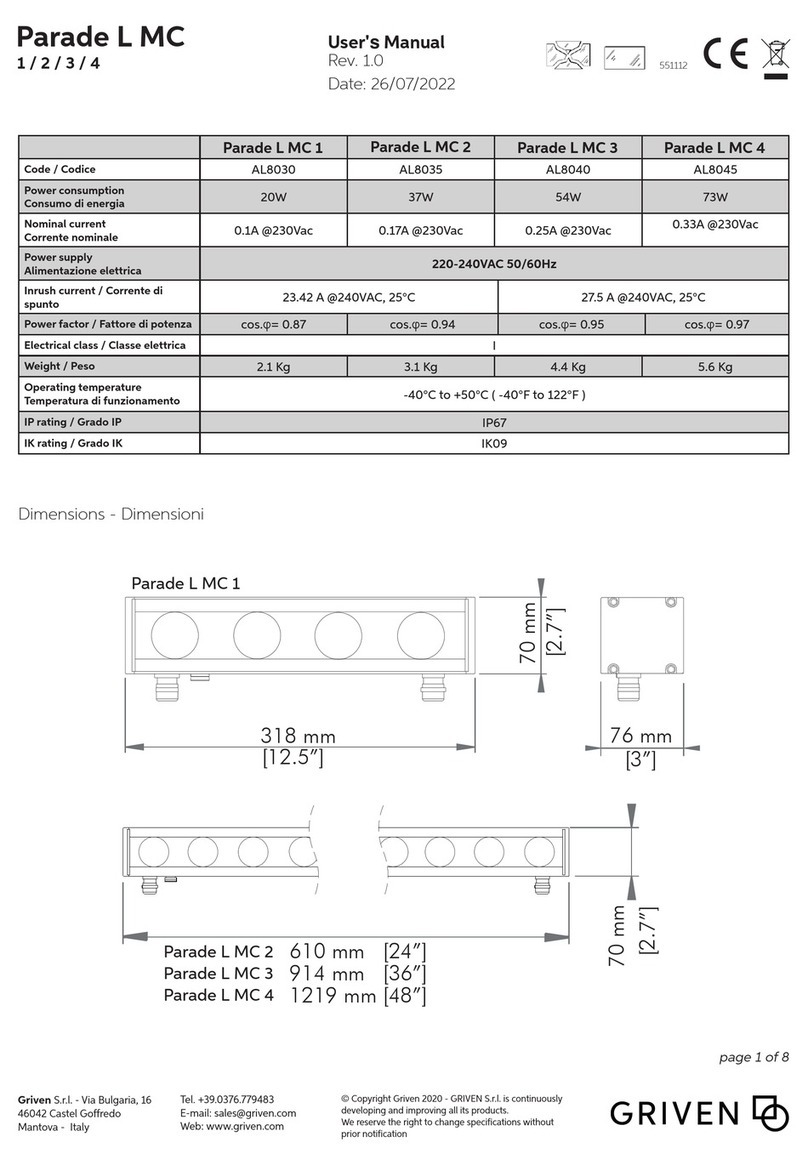 Griven Parade L MC 1 user manual