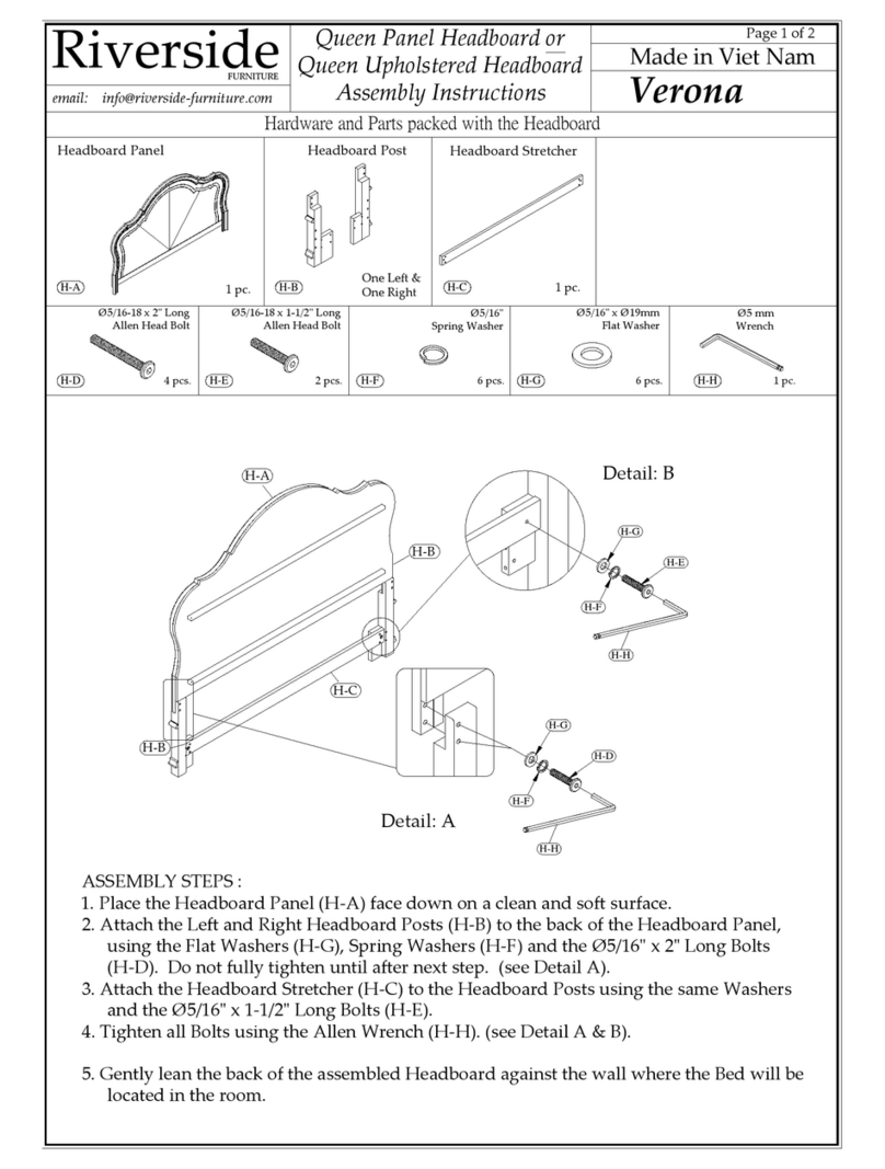 Riverside Furniture Verona Assembly instructions Riverside Furniture Verona Assembly instructions