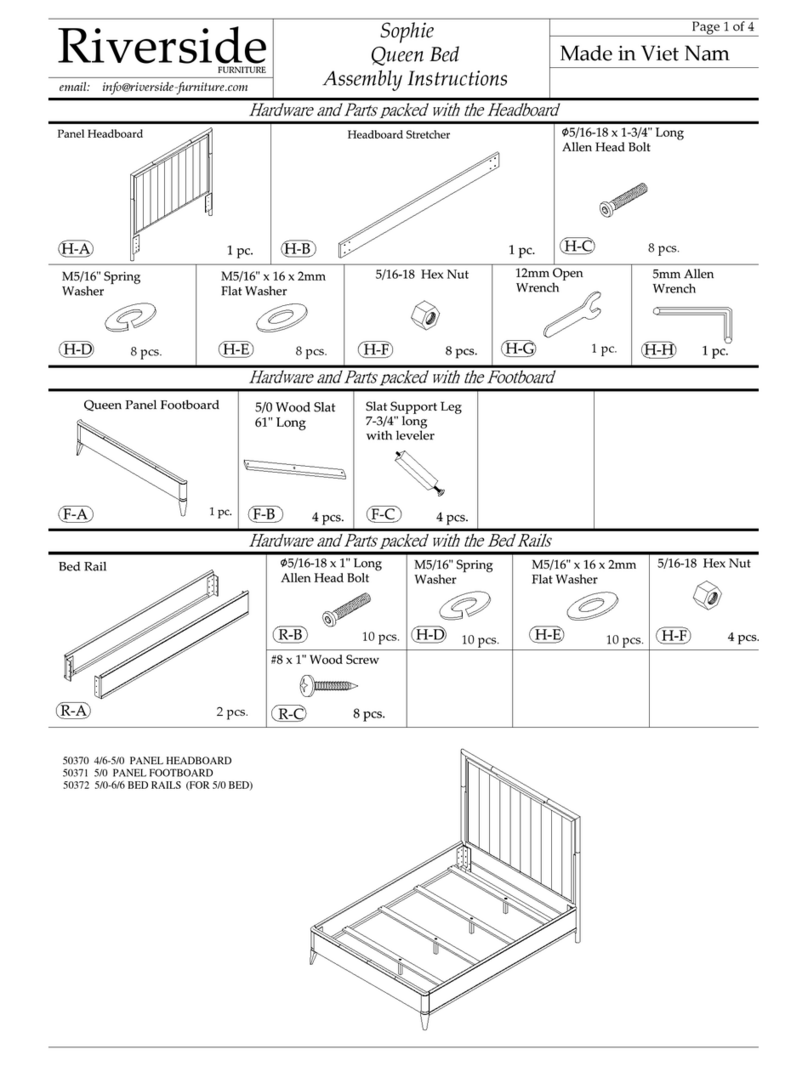 Riverside Furniture Sophie Assembly instructions Riverside Furniture Sophie Assembly instructions