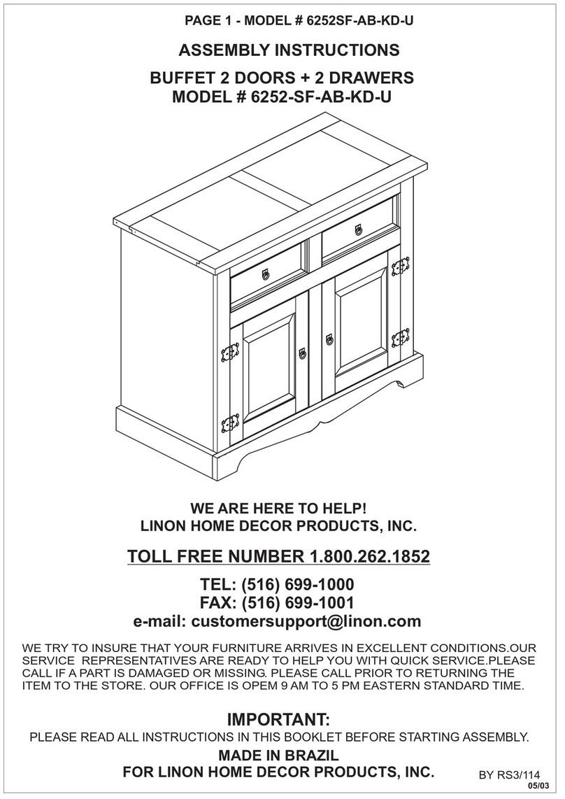 Linon 6252SF-AB-KD-U Assembly instructions