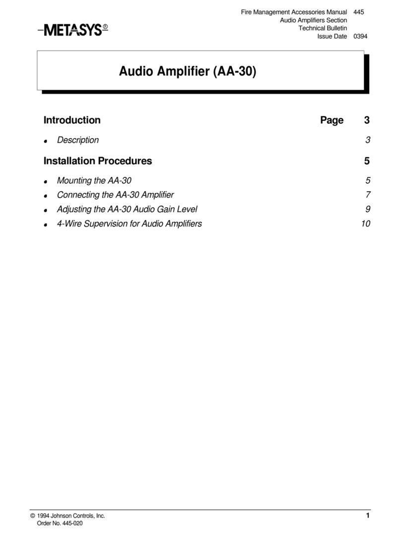 Johnson Controls Metasys AA-30 manual
