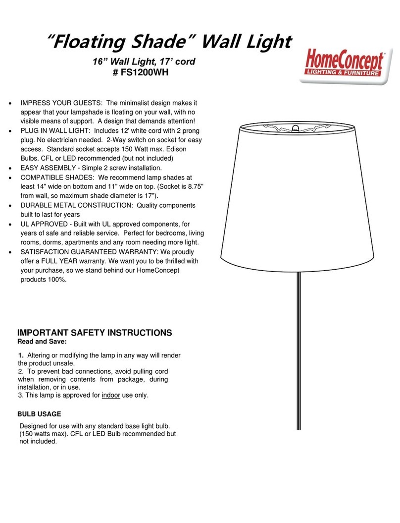Home Concept Floating Shade FS1200WH manual Home Concept Floating Shade FS1200WH manual