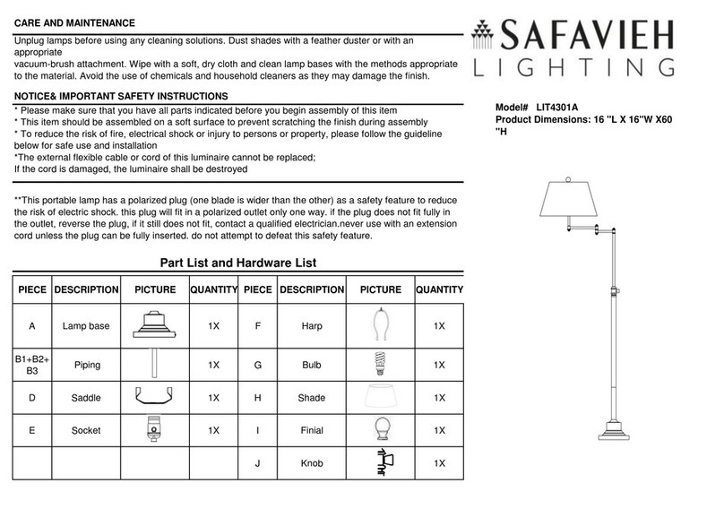 Safavieh Lighting LIT4301A User manual