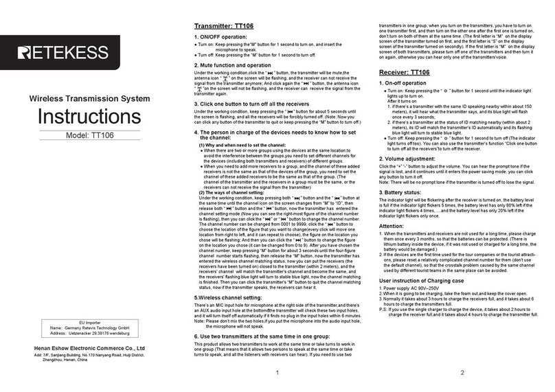 Retekess TT106 User manual