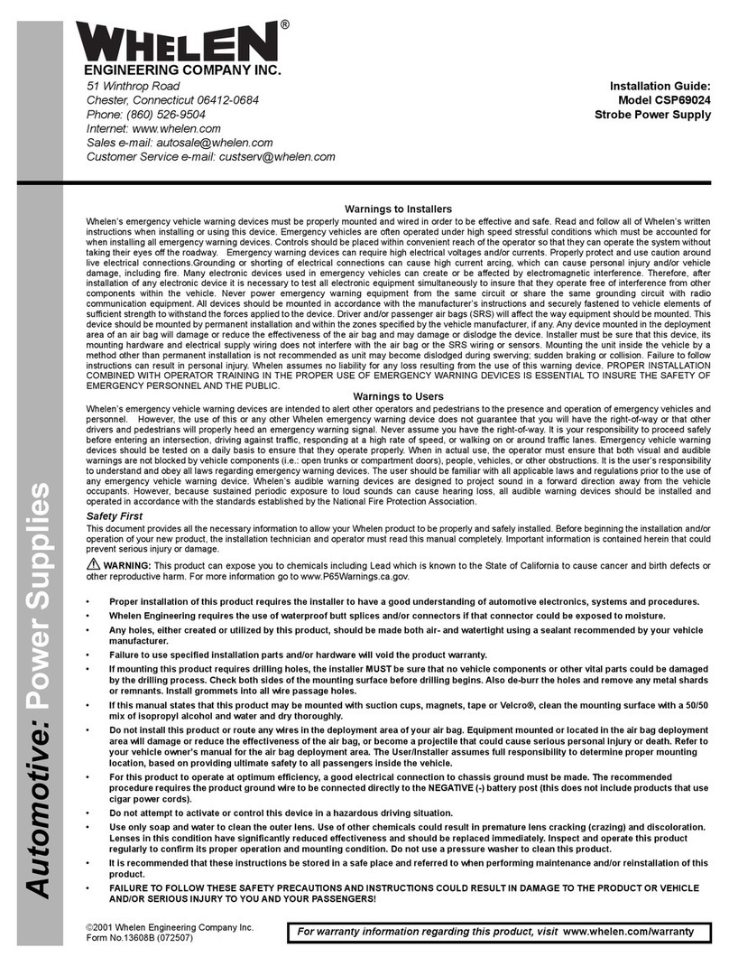Whelen Engineering Company CSP69024 installation guide