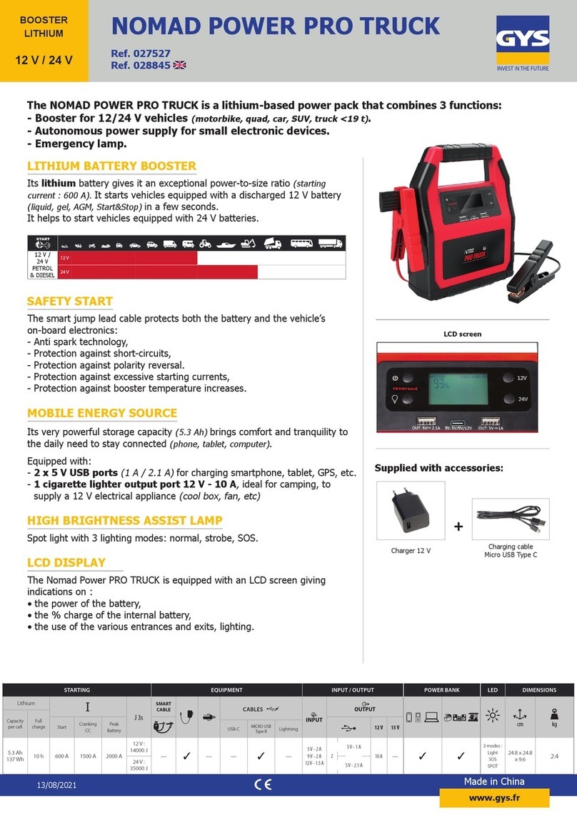GYS NOMAD POWER PRO TRUCK 027527 instruction manual GYS NOMAD POWER PRO TRUCK 027527 instruction manual