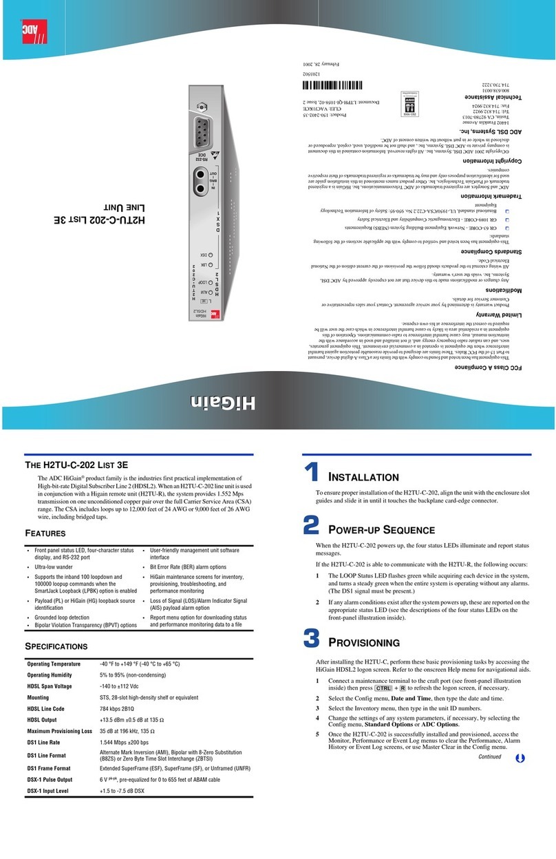 ADC H2TU-C-202 User manual ADC H2TU-C-202 User manual