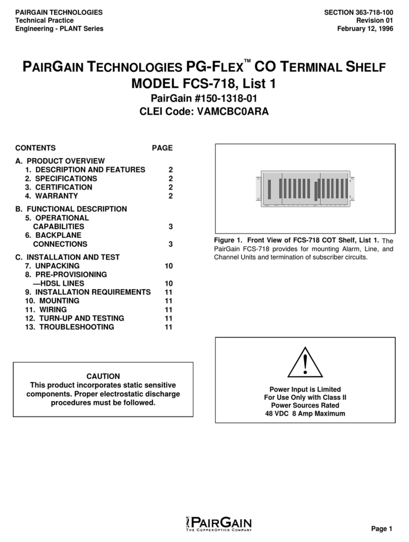 CopperOptics PairGain PG-Flex FCS-718 manual