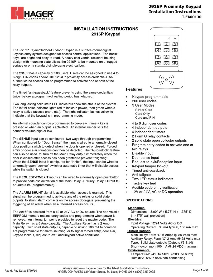 hager 2916P installation instructions
