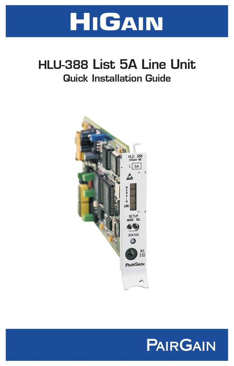PairGain HiGain Line Unit HLU-388 Quick installation guide