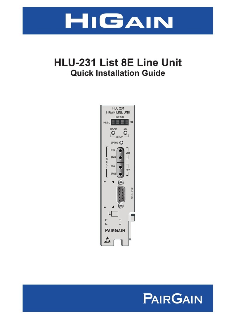 PairGain HLU-231 User manual