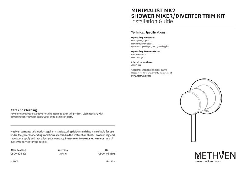 METHVEN MINIMALIST MK2 installation guide