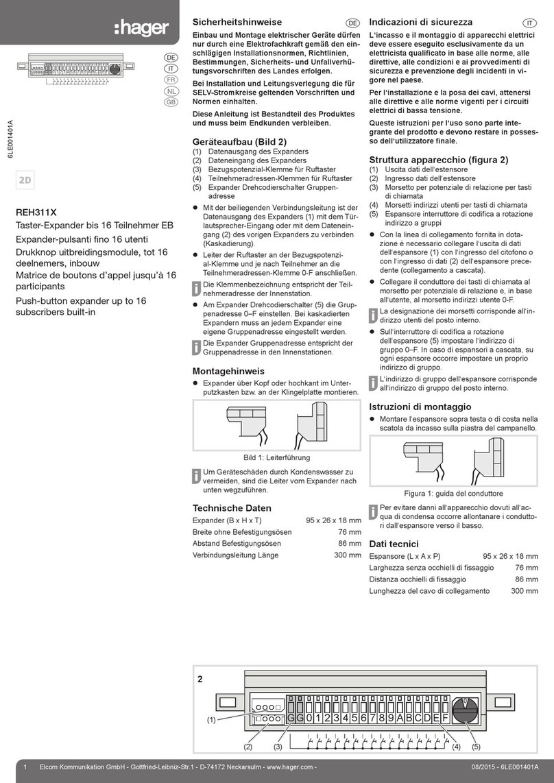 hager REH311X quick start guide
