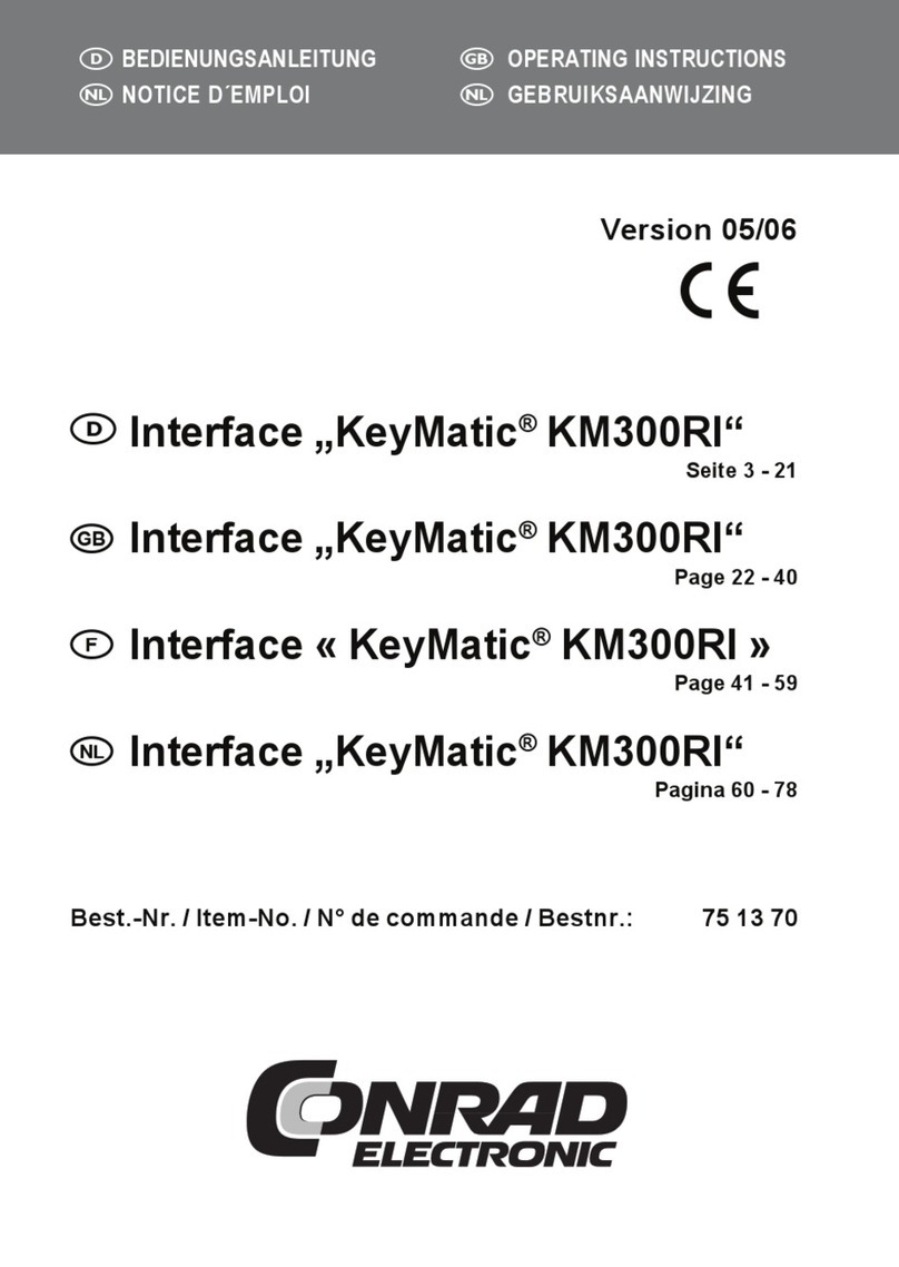 Conrad Electronic KeyMatic KM300RI operating instructions