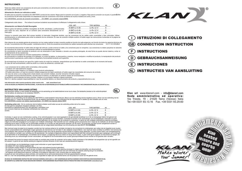 KLAN K-BAT-Li-4 Ah Connection instruction