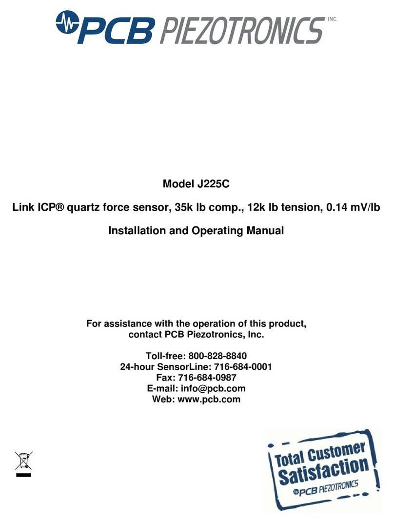 PCB Piezotronics J225C Installation and operating manual PCB Piezotronics J225C Installation and operating manual
