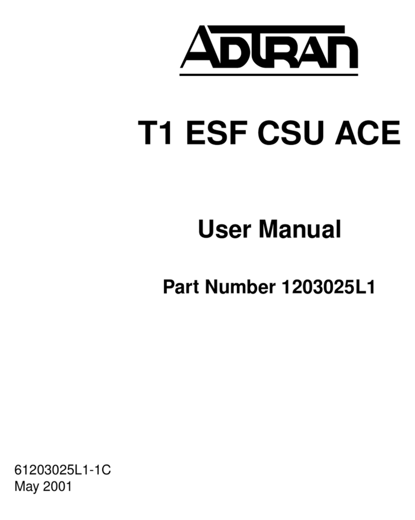 ADTRAN Cable T1 ESF CSU ACE User manual