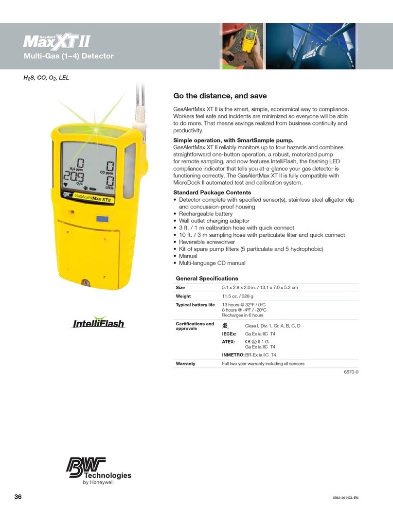 Honeywell BW IntelliFlash GasAlertMax XT II quick start guide