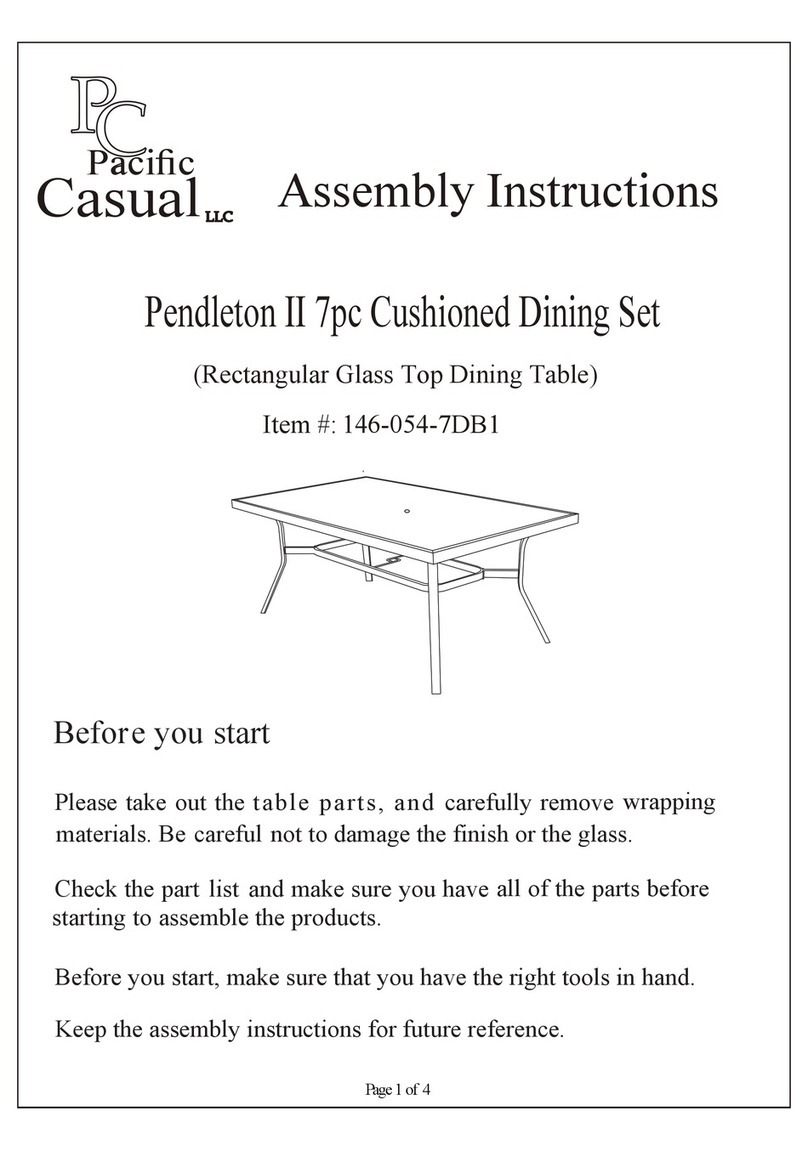 Pacific Casual Pendleton II 146-054-7DB1 User manual Pacific Casual Pendleton II 146-054-7DB1 User manual