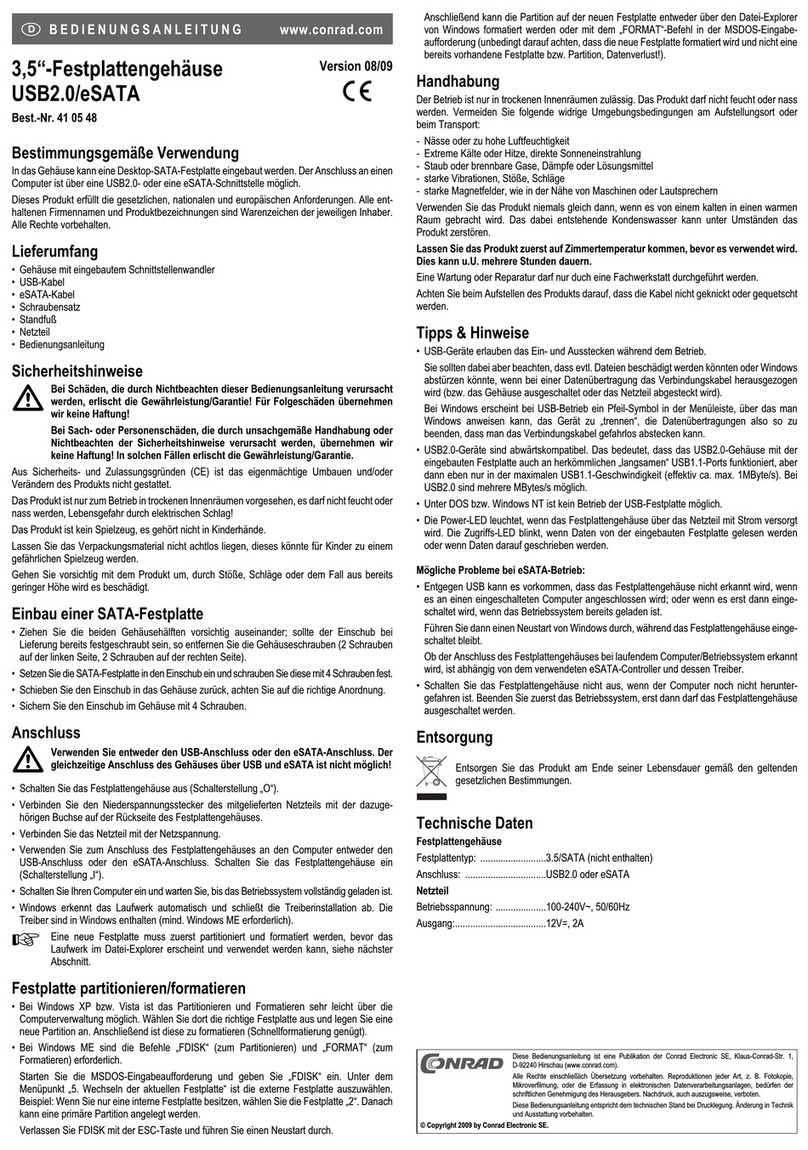 Conrad 41 05 48 User manual Conrad 41 05 48 User manual